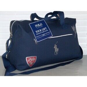 RALPH LAUREN FRAGRANCES Men's Pony World of Polo Duffle Travel Bag, NAVY BLUE